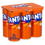 Fanta Orange 6 Pack Cans 330ml